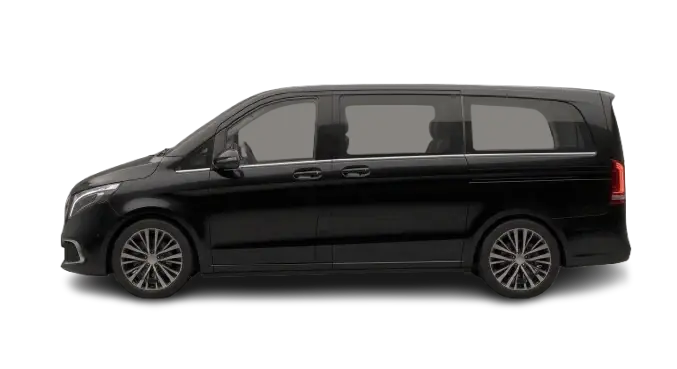 Black six seater MPV, side view